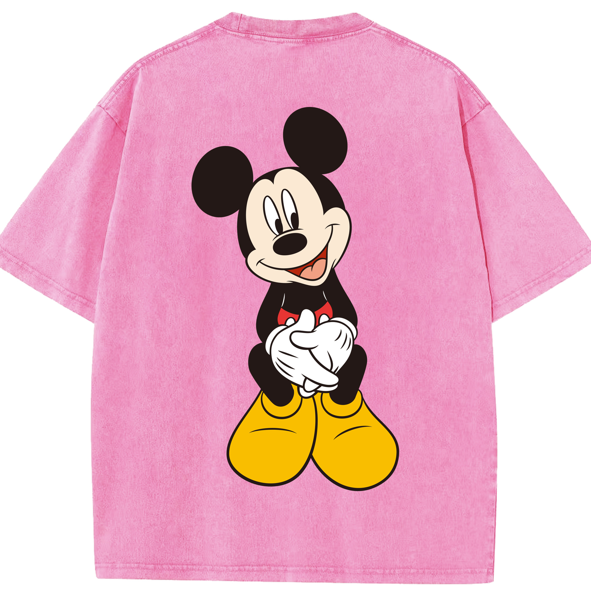 （画像用） ミッキーマウス Mickey Mouse 綿100% ヴィンテージ風 半袖Tシャツ（背面プリント）